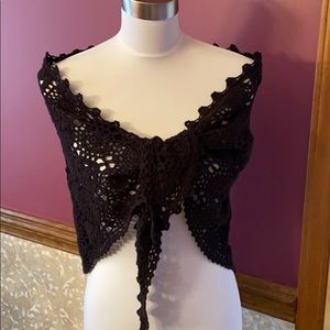 BCBG Black Crochet Shawl/Wrap